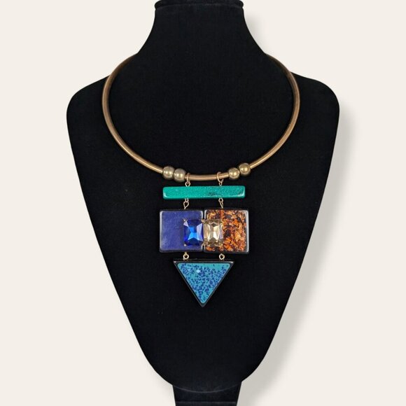 (2/$20) Colourful Abstract Torque Necklace - Picture 1 of 6